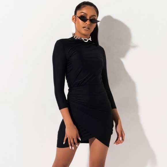 AKIRA Dresses & Skirts - AKIRA LABEL Little Missy Black Mini Dress Sz. M - NWT